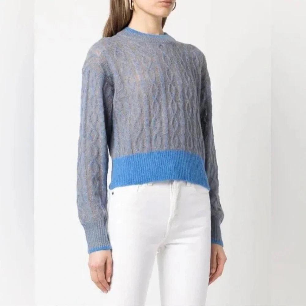 VERONICA BEARD Mohair & Alpaca‎ Riola Cable-Knit Sweater Size Medium